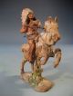 Very Fine American Indian Riding On Horseback Terracotta Figure Ca.  1920 - 30 ' S Figurines photo 1