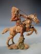 Very Fine American Indian Riding On Horseback Terracotta Figure Ca.  1920 - 30 ' S Figurines photo 2