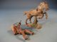 Very Fine American Indian Riding On Horseback Terracotta Figure Ca.  1920 - 30 ' S Figurines photo 3