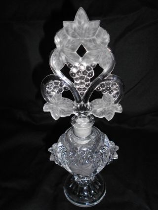 Vintage 1940 ' S Imperial Glass For Irice Fan Top Grapevine Perfume Bottle photo