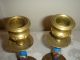 Antique French Brass & Porcelain Hand Painted Candle Holders Metalware photo 4