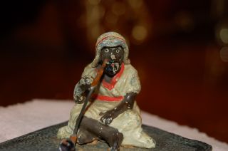 Antique Vienna Austrian Arab Smoking On Carpet Cold Painted Miniature Figure photo