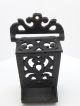 Antique Cast Iron Wall Mount Hanging Matchbox Match Holder Safe With Lid Metalware photo 6