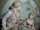 Antique Porcelain Pair Handpainted Dresden - Meissan Style Figurines/ Plaque Figurines photo 9