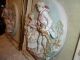 Antique Porcelain Pair Handpainted Dresden - Meissan Style Figurines/ Plaque Figurines photo 2