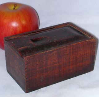 Small,  Early,  Slide Top,  Dovetailed Wooden Box photo