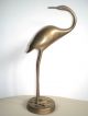 Old,  Antique,  Tall Brass Crane Bird Statue Metalware photo 1