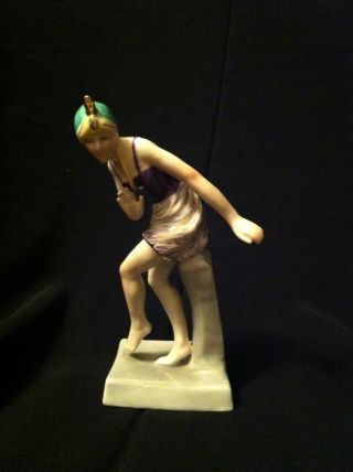 Antique German Porcelain Figurine - Young Lady photo