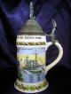 Vintage Regimental Lithopane German Beer Lidded Stein Mugs & Tankards photo 1