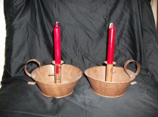 Old Time Tin Candle Stick Holders photo