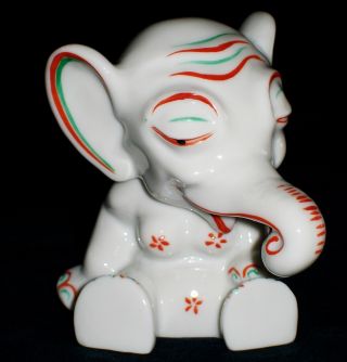 Antique German Deco Walter Bosse Galluba Hofmann Elephant Porcelain Figurine photo