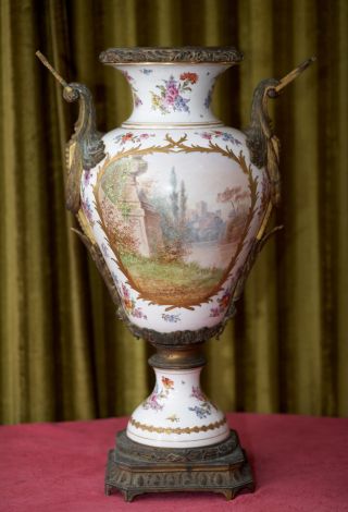 Antique Sevre Porcelain Vase - Xix Century photo