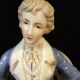 (pair) Lady & Man In Chairs (blue & White Porcelain) Circa1950 - 50 ' S (mint) 9in H Figurines photo 6