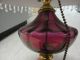 Brass & Amethyst Glass Lamp Shabby Chic Shade,  Orig.  Pull&finial Works Perfect Lamps photo 1