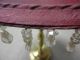 Brass & Amethyst Glass Lamp Shabby Chic Shade,  Orig.  Pull&finial Works Perfect Lamps photo 5