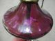 Brass & Amethyst Glass Lamp Shabby Chic Shade,  Orig.  Pull&finial Works Perfect Lamps photo 8