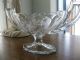 Crystal Pedestal Etched Handled Dish Circa 1930 Compotes photo 3