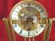 Antique Swiss Brass Table Clock With See - Through Mechanism Clocks photo 2