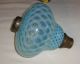 Antique Rare Honeycomb Or Mini Coin Dot Opalescent Blue Glass Font Fenton Lamp? Lamps photo 1