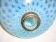 Antique Rare Honeycomb Or Mini Coin Dot Opalescent Blue Glass Font Fenton Lamp? Lamps photo 4