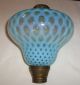Antique Rare Honeycomb Or Mini Coin Dot Opalescent Blue Glass Font Fenton Lamp? Lamps photo 7