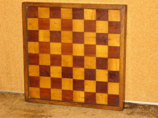 19th C Double Side Inlaid Checkerboard And Game Board Great Old Surface Patina photo