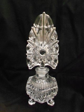 Vintage 1940 ' S Imperial Glass For Irice Fan Top Star Burst Perfume Bottle photo