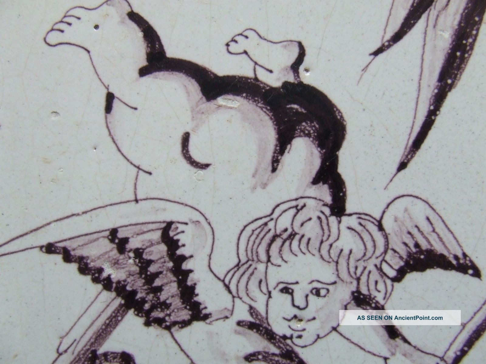 A Delft Pilaster Tile With A Chubby Angel +++++++++++++ Tiles photo