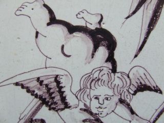 A Delft Pilaster Tile With A Chubby Angel +++++++++++++ photo