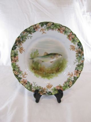 Antique Vintage Set Of 5 Fish Plates Marked Germany C.  T. photo