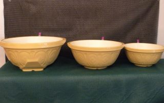 T.  G.  Green Gripstand Yellow Ware Nesting Bowls,  Set Of 3 photo