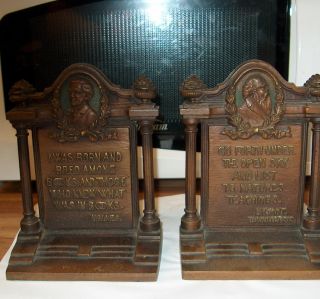 Antique Bradley & Hubbard Solid Metal Bookends Bryant & Holmes photo
