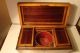Antique Stunning English Double Tea Caddy Inlaid Wood 1820 ' S Boxes photo 6