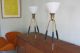 Mid Century Modern Brass Tripod Table Lamps Lightolier Thurston Vintage Eames Lamps photo 3