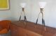 Mid Century Modern Brass Tripod Table Lamps Lightolier Thurston Vintage Eames Lamps photo 5