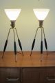 Mid Century Modern Brass Tripod Table Lamps Lightolier Thurston Vintage Eames Lamps photo 8