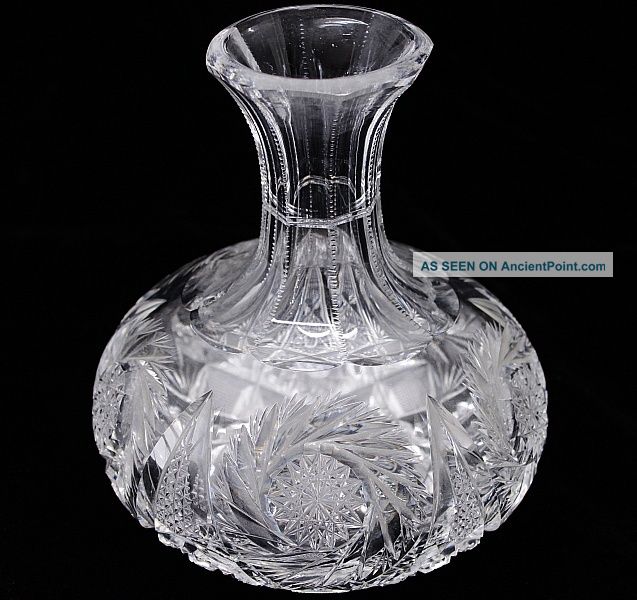 Very Fine & Desirable American Brilliant Period Cut Glass Guggler Decanter 2 Decanters photo
