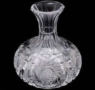 Very Fine & Desirable American Brilliant Period Cut Glass Guggler Decanter 2 photo
