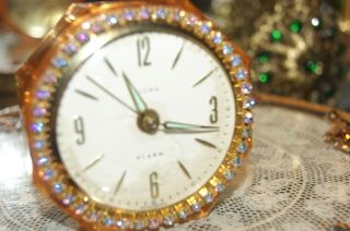 Very Vingage Jeweled Vanity Clock Works Perfect Looks Amazing photo