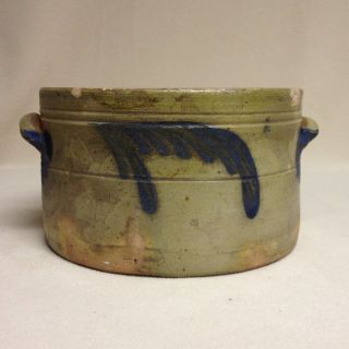 Antique Stoneware: Early 19thc.  Cobalt - Decorated Cake Crock,  Very Unusual,  Nr photo