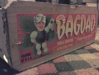 Vintage Wooden Grape Crate,  Bagdad,  California photo