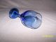 6 Vintage Handcrafted Cobalt Blue Depression Footed Wine Glasses Stemware photo 3