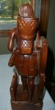 2 Kenja Hand - Carved Wooden Male - Female Statues,  Very Detailed,  12  Tall Carved Figures photo 5