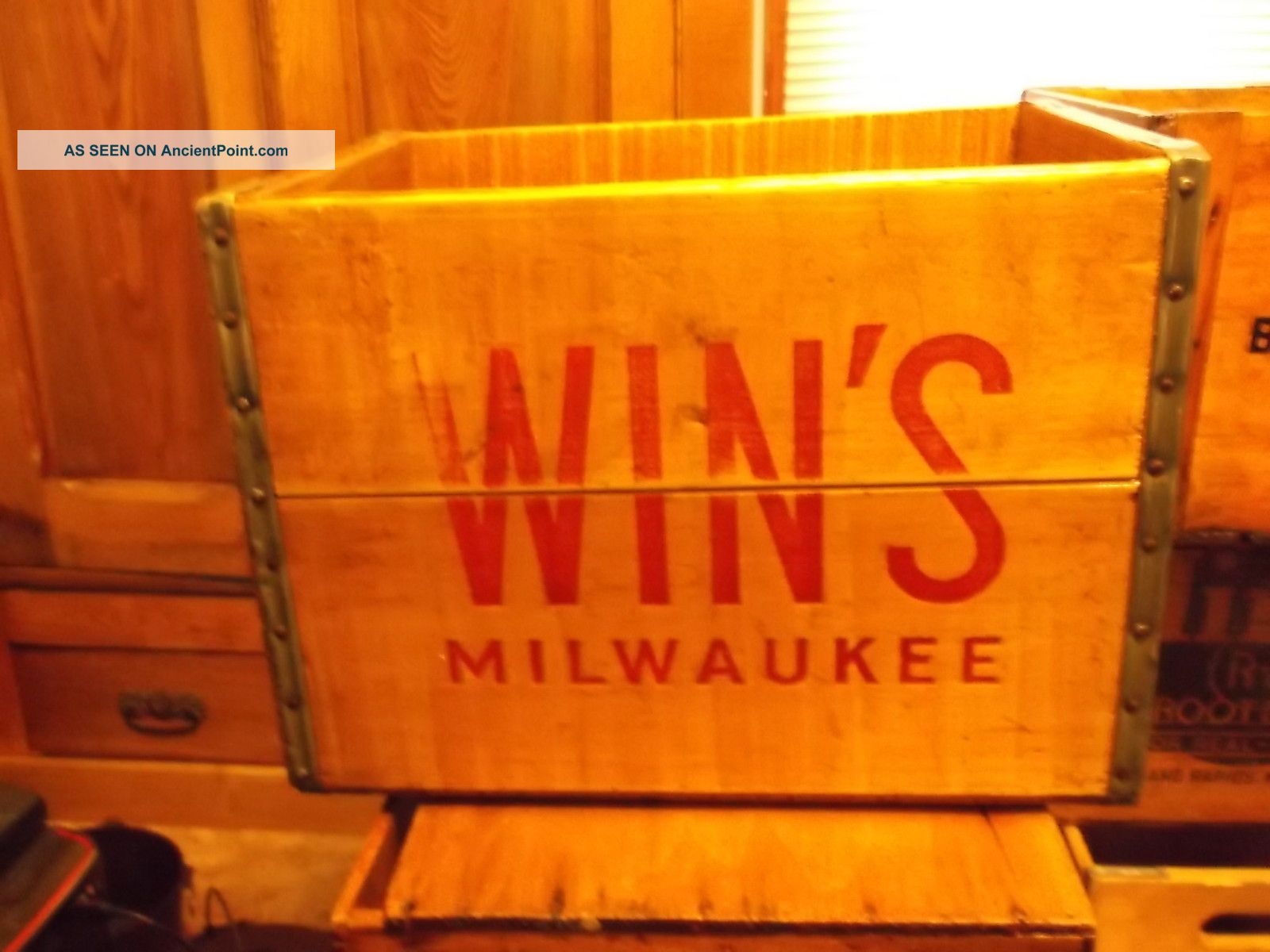 Hard To Find Win ' S Beverage Co.  Wood Crate In Condition Boxes photo