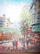 Stunning~vtg~thick Oil Painting~signed Gyrneff~city Sene~raining Day~nice Frame Other photo 1