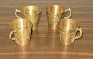 Brass Cup 4 Pc Authentic Brass Coffee Cup photo