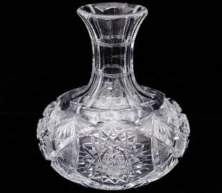 American Brilliant Period Cut Glass Guggler Decanter Bottle 1 No Rsrv photo