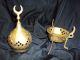 Rare Vintage Turkish Ottoman Syrian Islamic Brass Censer Incense Burner Metalware photo 3