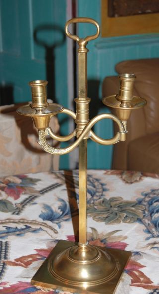 Majestic Solid Brass Adjustable Swing Candleabrum Candelabra Candlestick Vintage photo