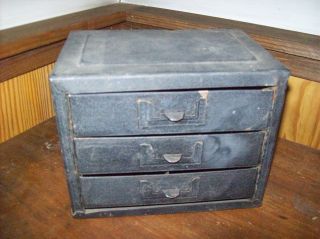 Vintage Metal Box With Drawers / Storage Box photo